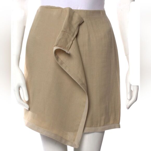 Donna Karan Vintage Neutral Silk Skirt Size M - Picture 5 of 11